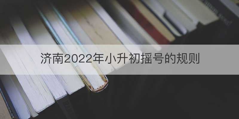 济南2022年小升初摇号的规则